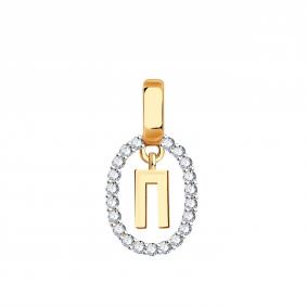 Золотая подвеска-буква П TALANT с фианитом ПД 1229 ПД 1229 фото